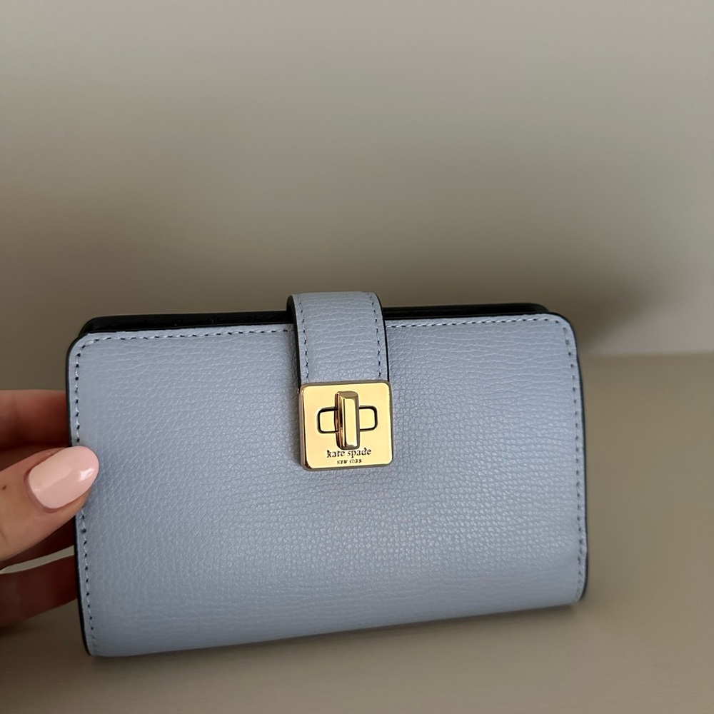 Kate Spade light blue turn lock wallet